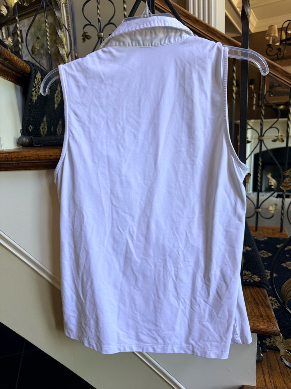 J. McLaughlin White collared button front sleeveless top. Size M 18” p-p. EUC - Picture 6 of 8